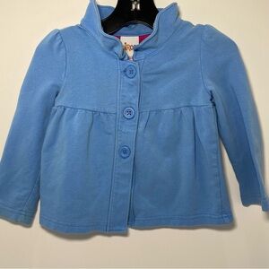 Circo Baby Girls 18 Month Blue Button-Up Jacket Cotton Blend Stand-Up Collar